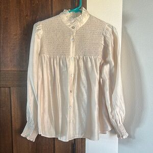 Pomander Place Ruffle High Neck Blouse